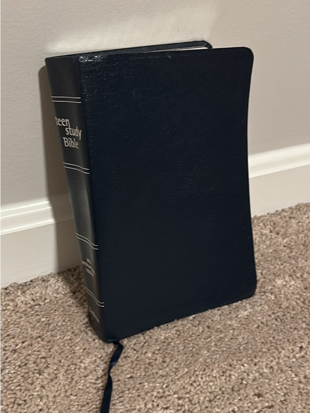 Teen Study Bible in Navy bonded Leather